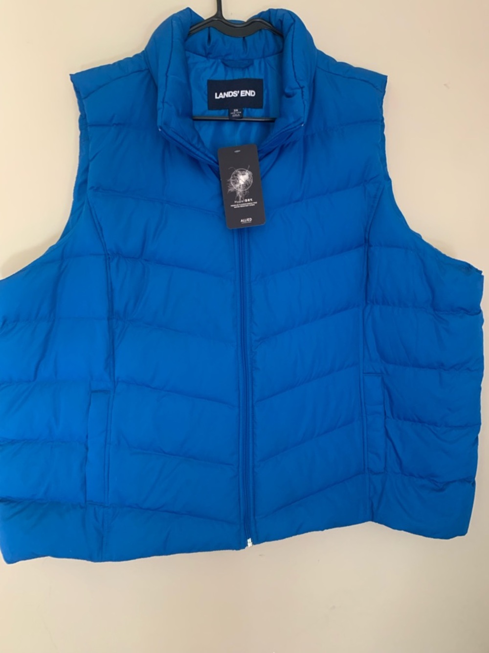 Lands' End Bright Blue Quilted Puffer Vest